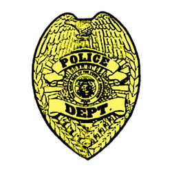 Collection of Gold Police Badge Promotional Product Tattoo 2 in x 2 in in a gallery layout