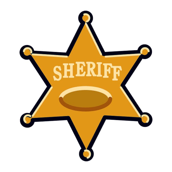 Collection of Sheriff Star Promotional Product Tattoo 2 in x 2 in in a gallery layout