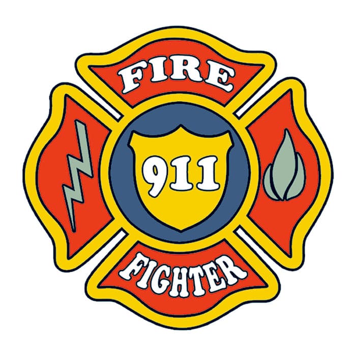 Collection of Firefighter Patch Promotional Product Tattoo 2 in x 2 in in a gallery layout