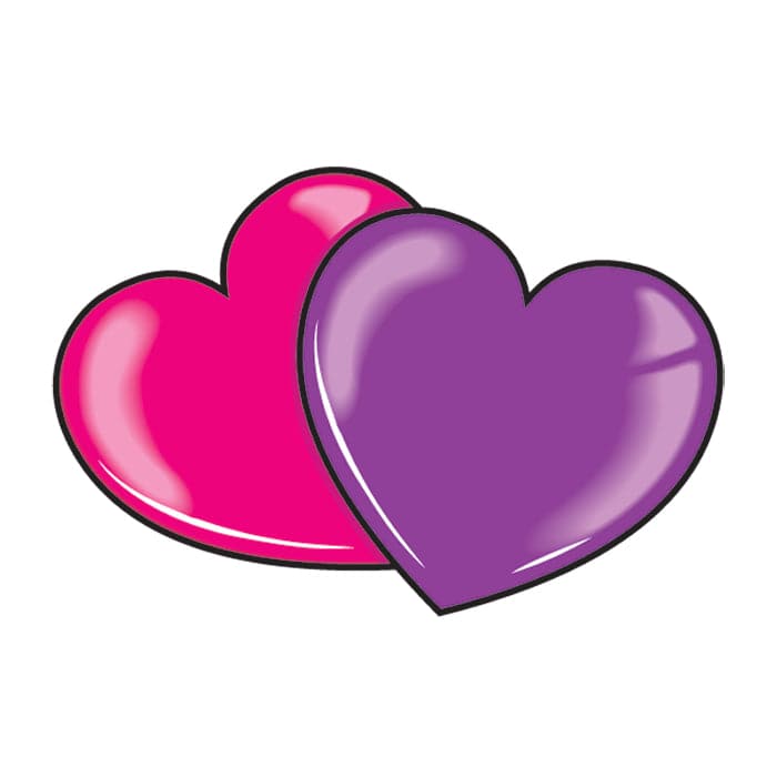 Collection of Pink and Purple Hearts Promotional Product Tattoo 2 in x 1.5 in in a gallery layout