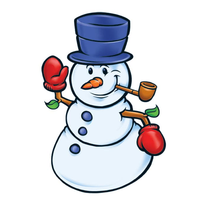 Collection of Happy Snowman Promotional Product Tattoo 2 in x 1.5 in in a gallery layout