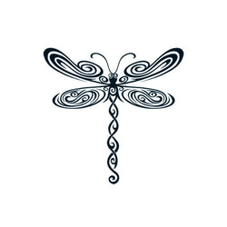 Collection of Black Tribal Dragonfly Promotional Product Tattoo 2 in x 1.5 in in a gallery layout
