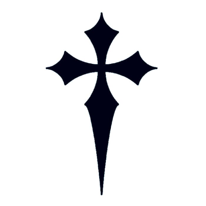 Collection of Pointy Black Cross Promotional Product Tattoo 2 in x 1.5 in in a gallery layout