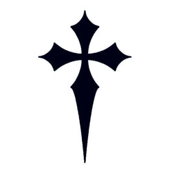 Collection of Pointy Black Cross Promotional Product Tattoo 2 in x 1.5 in in a gallery layout
