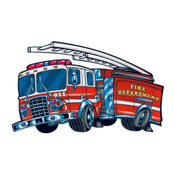 Collection of Fire Engine Promotional Product Tattoo 2 in x 1.5 in in a gallery layout