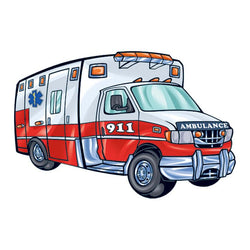 Collection of Ambulance Promotional Product Tattoo 2 in x 1.5 in in a gallery layout