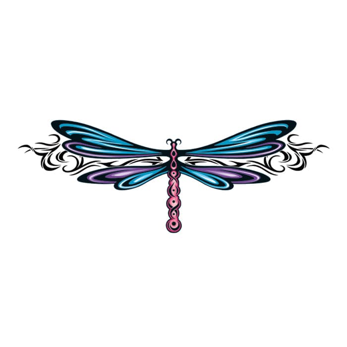 Collection of Stylish Dragonfly Promotional Product Tattoo 2 in x 1.5 in in a gallery layout