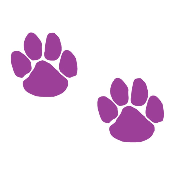 Collection of Two Purple Paws Promotional Product Tattoo 2 in x 1.5 in in a gallery layout