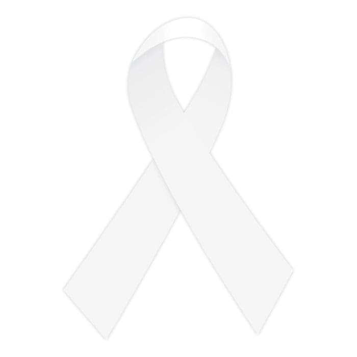 Collection of White Awareness Ribbon Promotional Product Tattoo 2.5 in x 1.5 in in a gallery layout