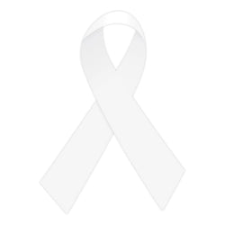 Collection of White Awareness Ribbon Promotional Product Tattoo 2.5 in x 1.5 in in a gallery layout