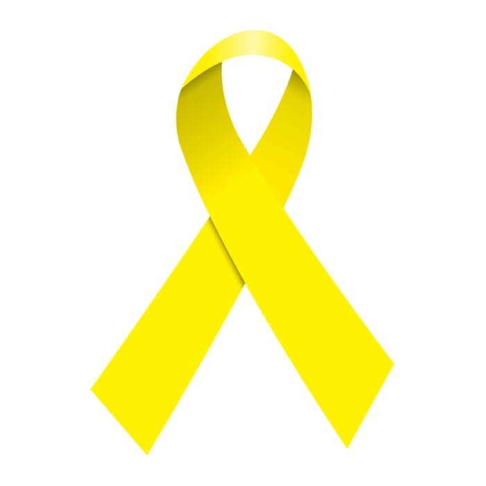 Collection of Yellow Awareness Ribbon Promotional Product Tattoo 2 in x 1.5 in in a gallery layout