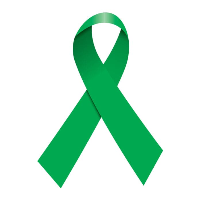 Collection of Green Awareness Ribbon Promotional Product Tattoo 2 in x 1.5 in in a gallery layout