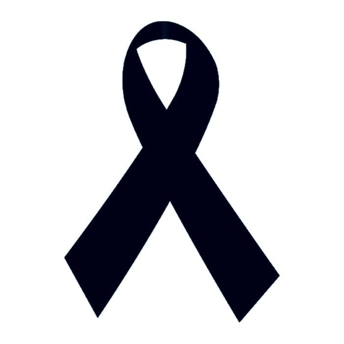 Collection of Black Awareness Ribbons Promotional Product Tattoo 2 in x 1.5 in in a gallery layout
