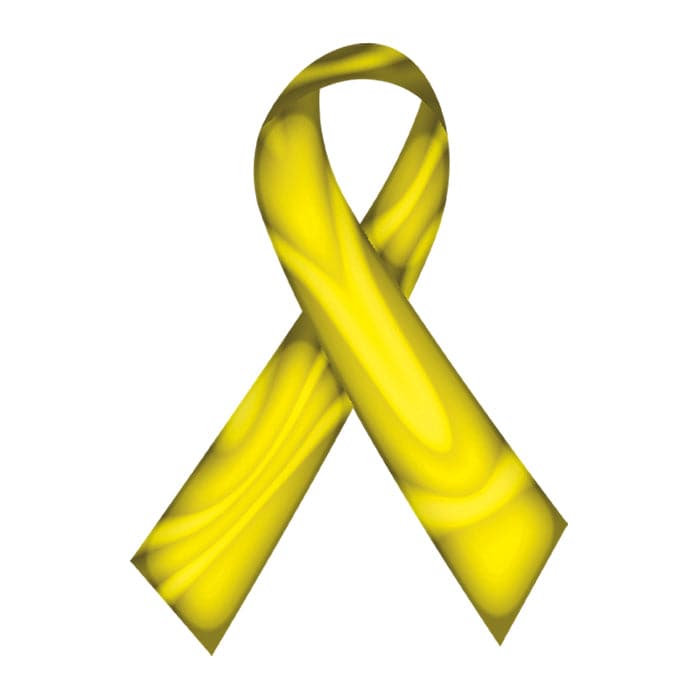 Collection of Swirl Yellow Ribbon Promotional Product Tattoo 2 in x 1.5 in in a gallery layout