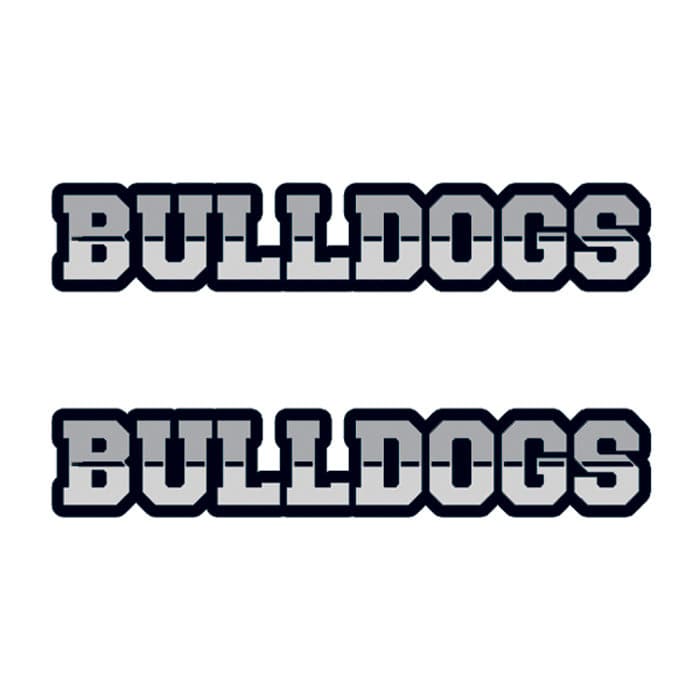 Collection of Bulldogs Text Promotional Product Tattoo 1.5 in x 2 in in a gallery layout