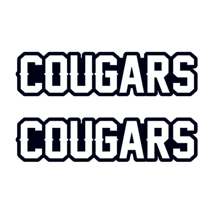 Collection of Cougars Text Promotional Product Tattoo 1.5 in x 2 in in a gallery layout