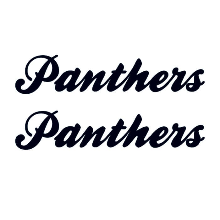 Collection of Panthers Text Promotional Product Tattoo 1.5 in x 2 in in a gallery layout