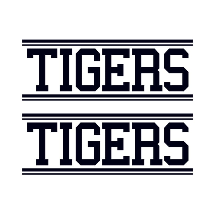 Collection of Tigers Text Promotional Product Tattoo 1.5 in x 2 in in a gallery layout