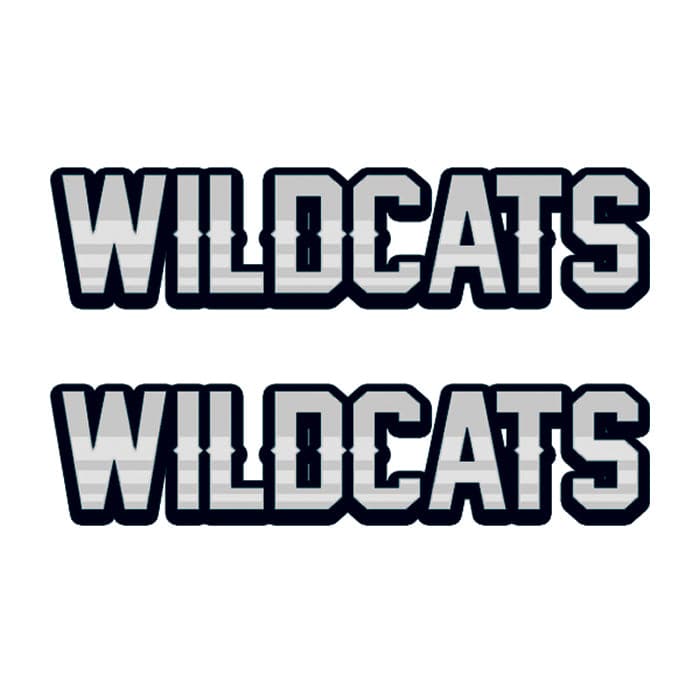 Collection of Wildcats Text Promotional Product Tattoo 1.5 in x 2 in in a gallery layout