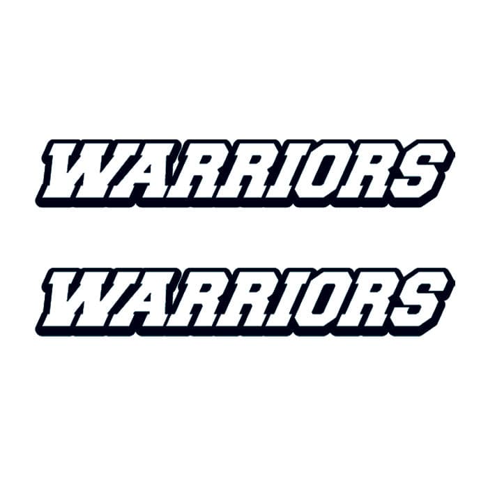 Collection of Warriors Text Promotional Product Tattoo 1.5 in x 2 in in a gallery layout