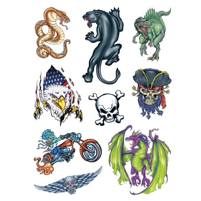 Collection of Boys World Set of Promotional Product Tattoo 6 in x 4.5 in in a gallery layout