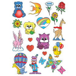 Collection of Happy Animals Kids Set of Promotional Product Tattoo 6 in x 4.5 in in a gallery layout