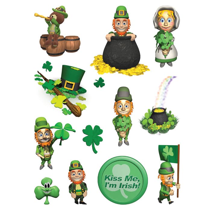 Collection of St. Patrick's Day Sheet of Promotional Product Tattoo 6 in x 4.5 in in a gallery layout