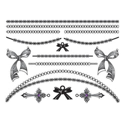 Collection of Bold in Bows Promotional Product Tattoo Jewelry Set 6 in x 4.5 in in a gallery layout