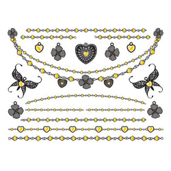 Collection of Dazzling Promotional Product Tattoo Jewelry Set 6 in x 4.5 in in a gallery layout