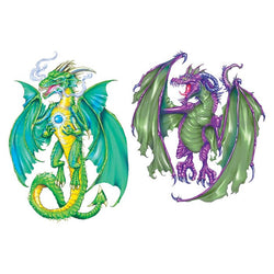 Collection of Xiuhcoatl Dragons Promotional Product Tattoo Set 6 in x 4.5 in in a gallery layout