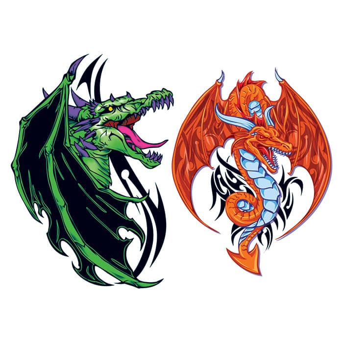 Collection of Vasuki Dragon Promotional Product Tattoo 6 in x 4.5 in in a gallery layout