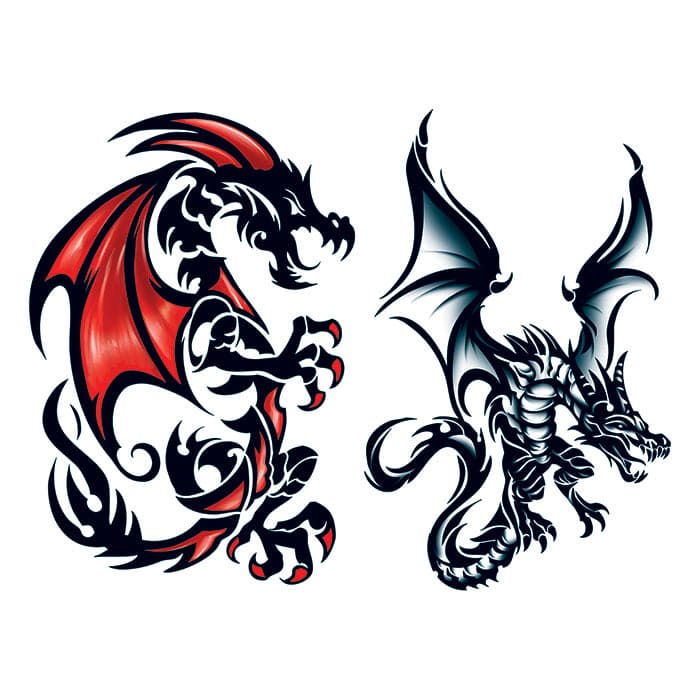 Collection of Leviathan Dragons Promotional Product Tattoo Set 6 in x 4.5 in in a gallery layout