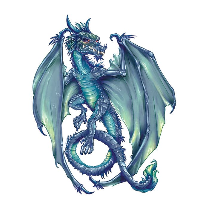 Collection of Pythagoras Dragon Promotional Product Tattoo 6 in x 4.5 in in a gallery layout