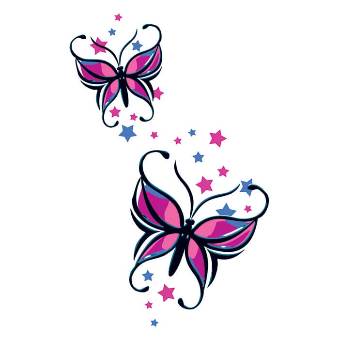 Collection of Butterflies and Stars Promotional Product Tattoo 7 in x 4.5 in in a gallery layout