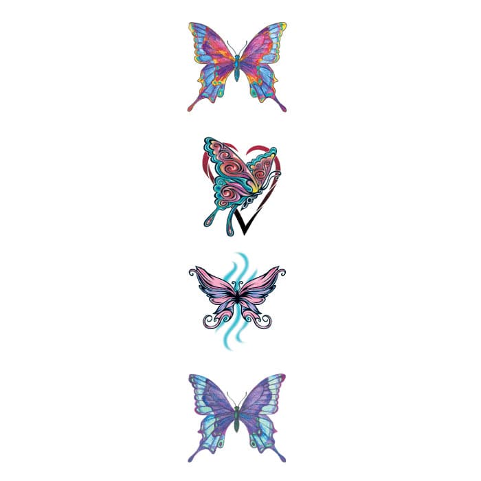 Collection of Various Butterflies Promotional Product Tattoo Set 3.5 in x 1.5 in in a gallery layout