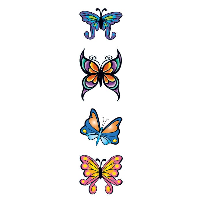 Collection of Modern Butterflies Promotional Product Tattoo Set 3.5 in x 1.5 in in a gallery layout