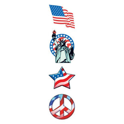 Collection of Patriotic Holiday Party Promotional Product Tattoo Set 3.5 in x 1.5 in in a gallery layout