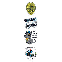 Collection of Police Promotional Product Tattoo Set 3.5 in x 1.5 in in a gallery layout