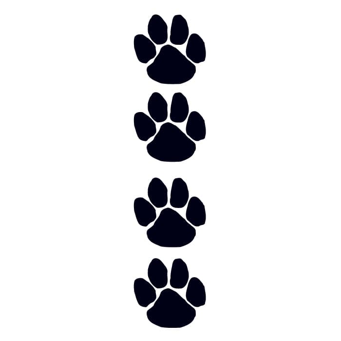 Collection of Black Paw Prints Fundraiser Promotional Product Tattoo 3.5 in x 1.5 in in a gallery layout
