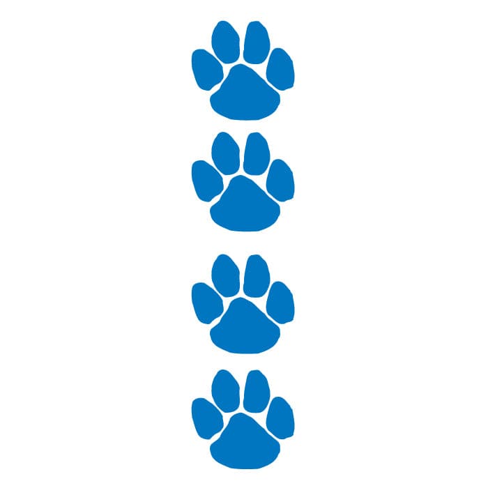 Collection of Blue Paw Prints Promotional Product Tattoo Set 3.5 in x 1.5 in in a gallery layout
