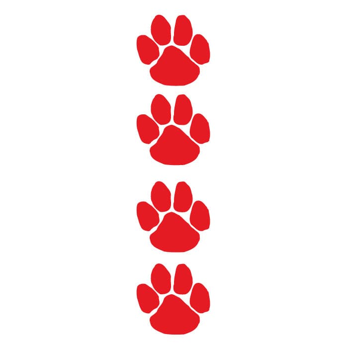 Collection of Red Paw Prints Promotional Product Tattoo Set 3.5 in x 1.5 in in a gallery layout