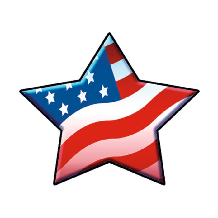 Collection of Patriotic Star Promotional Product Tattoo 1.5 in x 1.5 in in a gallery layout