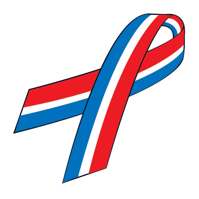 Collection of American Flag Cause Ribbon Promotional Product Tattoo 2 in x 2 in in a gallery layout