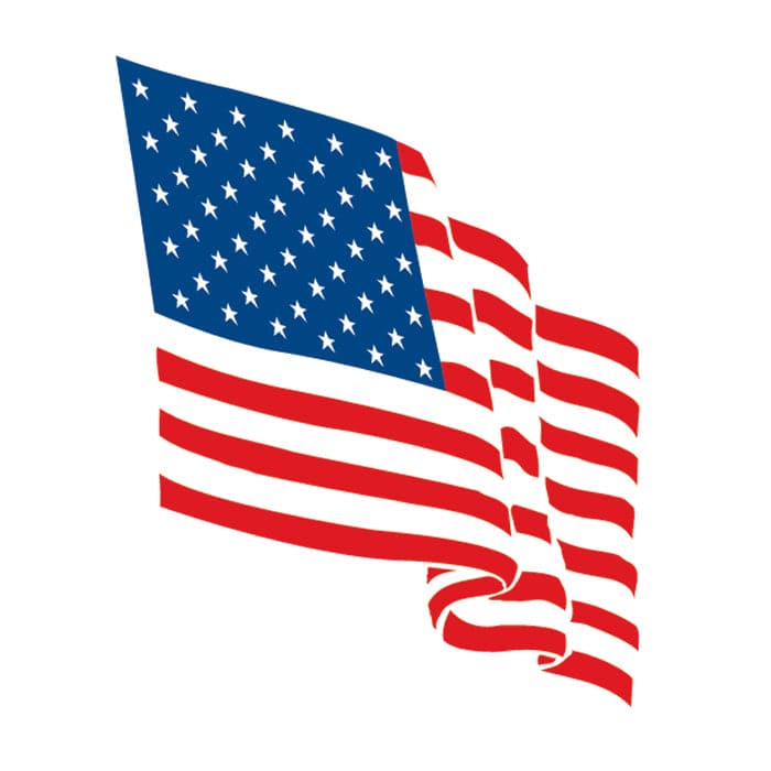 Collection of Wavy Flag Promotional Product Tattoo 2 in x 2 in in a gallery layout