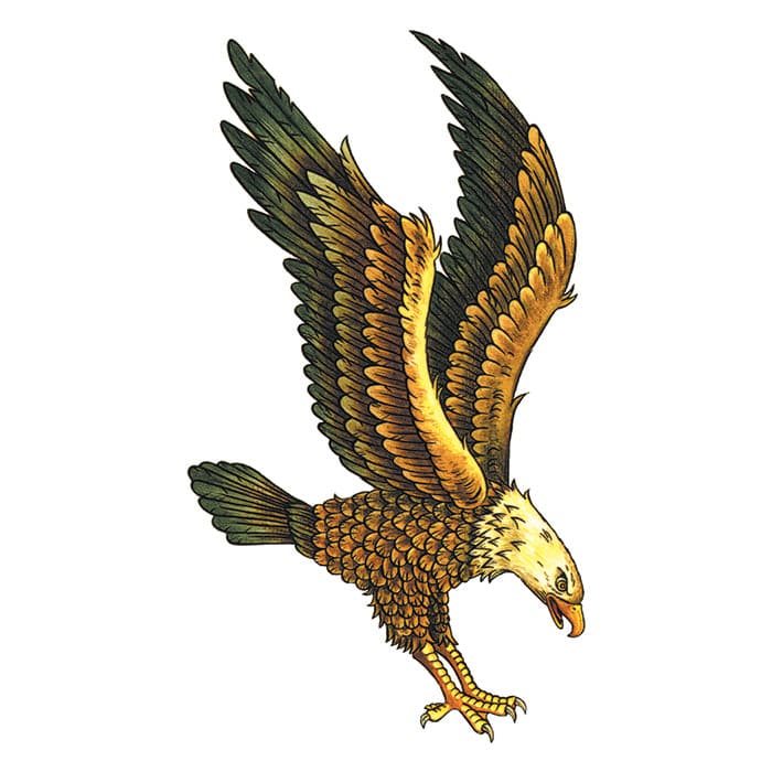 Collection of Majestic Eagle Promotional Product Tattoo 3.5 in x 2.5 in in a gallery layout