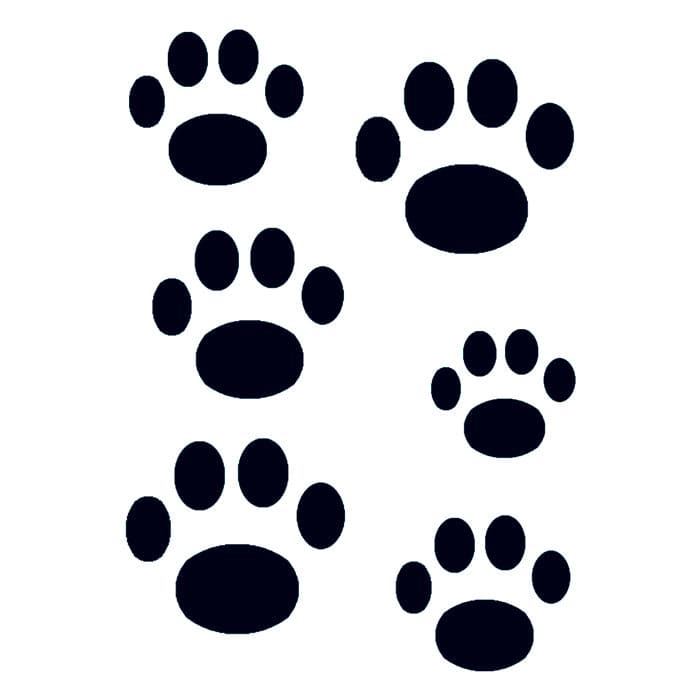 Collection of Black Animal Prints Promotional Product Tattoo 3.5 in x 2.5 in in a gallery layout