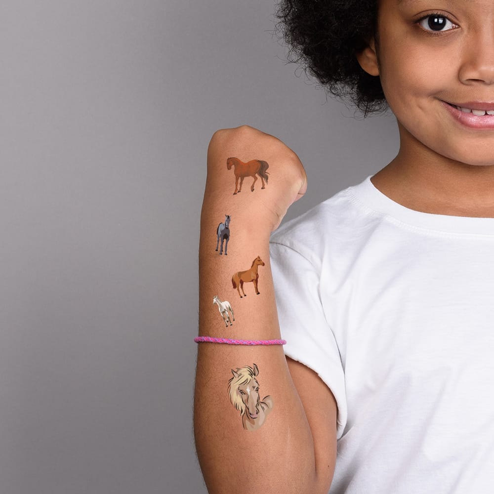 Collection of Set of Horses Promotional Product Tattoo 3.5 in x 2.5 in in a gallery layout