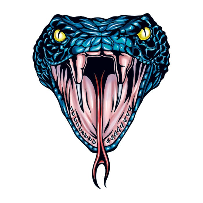 Collection of Cobra Head Promotional Product Tattoo 2 in x 2 in in a gallery layout