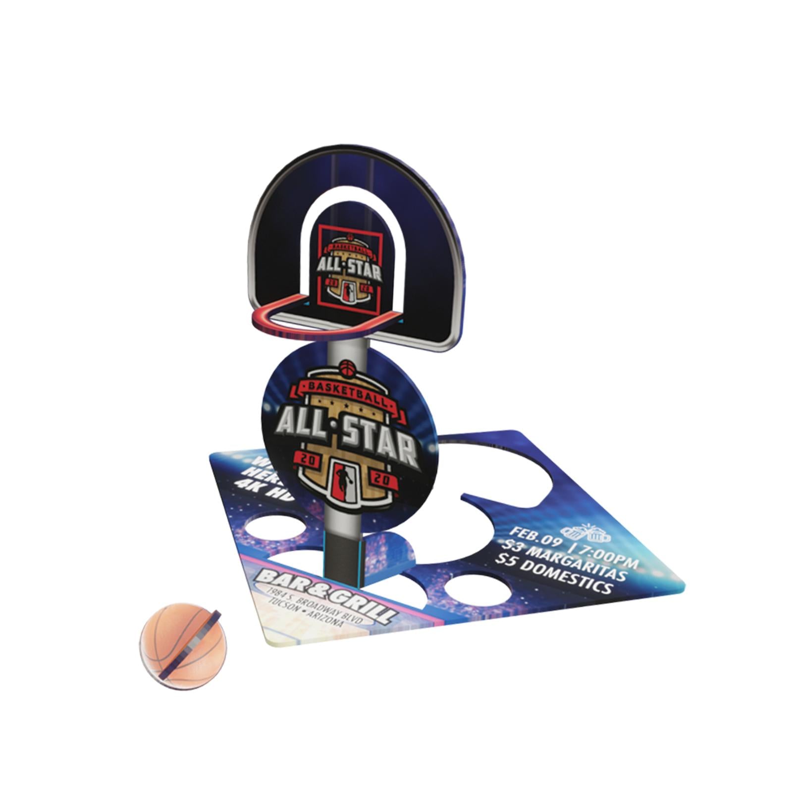 Collection of CT Basketball Popup Coaster White in a gallery layout