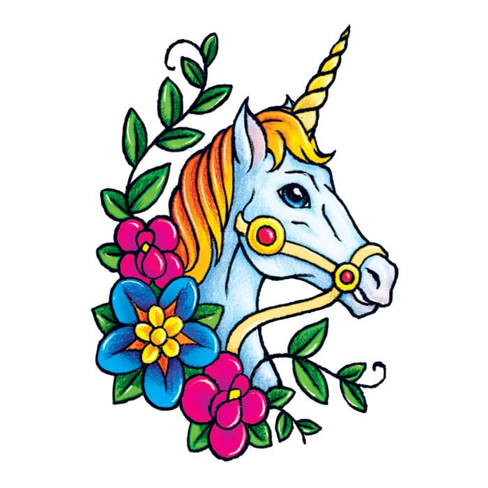 Collection of Classic Girls: Unicorn Promotional Product Tattoo 3.5 in x 2.5 in in a gallery layout